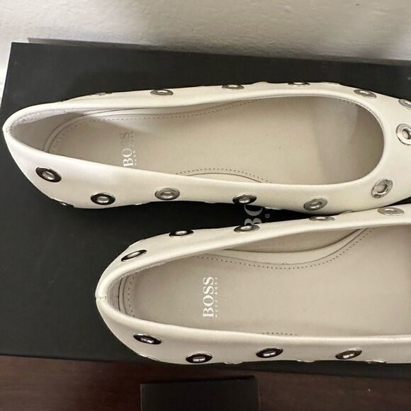 BOSS Hugo Boss Rose Grommet Studdet  ballet flat all leather size 5, new - Picture 12 of 16